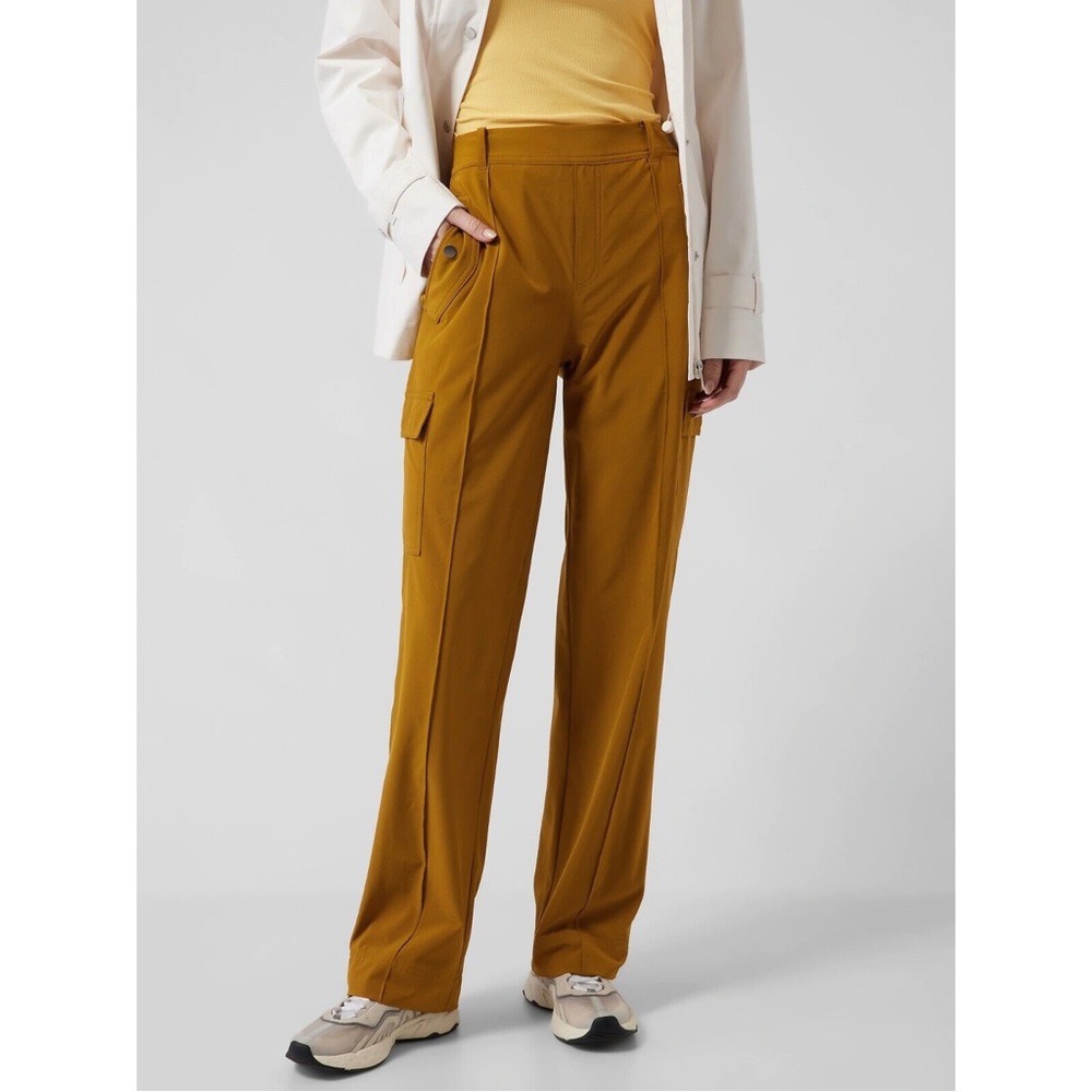 SOLD Athleta Vienna High-Rise Straight Leg Cargo Pant Brass Yellow Gold 2 - Picture 9 of 9